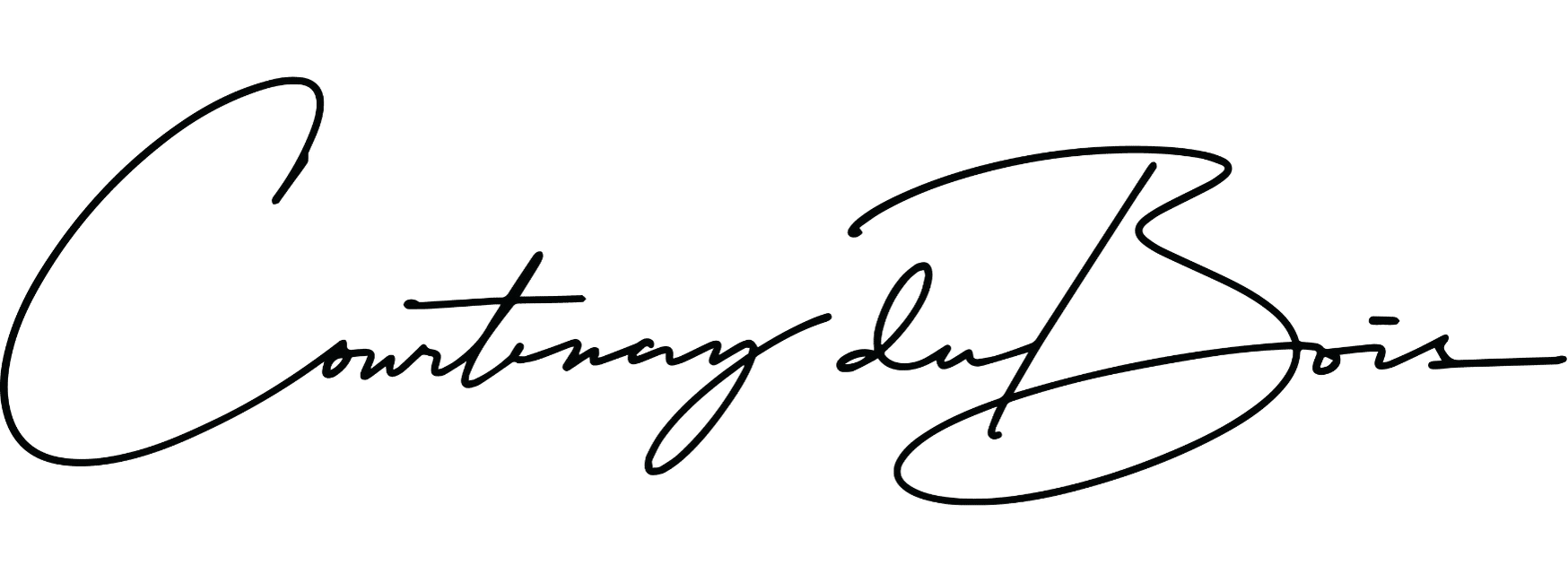 Black cursive handwriting that reads "Courtenay du Bois" on a plain white background.